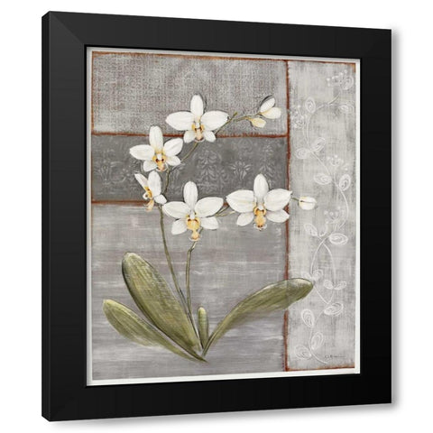 Orchid Shimmer II Black Modern Wood Framed Art Print by Braun, O.
