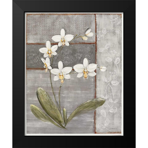 Orchid Shimmer II Black Modern Wood Framed Art Print by Braun, O.