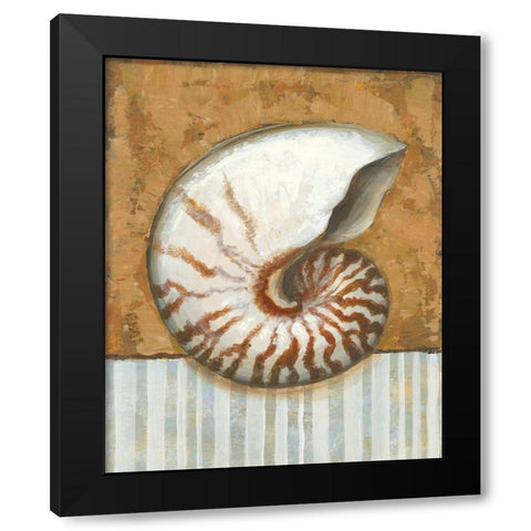 Vintage Shell I Black Modern Wood Framed Art Print with Double Matting by Bates, K.