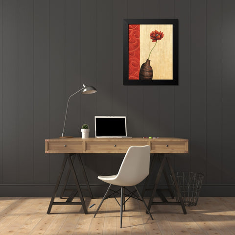Rouge III Black Modern Wood Framed Art Print by Corbin, Delphine