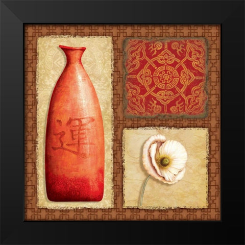 Oriental Collage I Black Modern Wood Framed Art Print by Corbin, Delphine