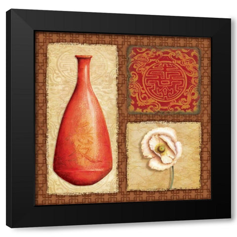 Oriental Collage II Black Modern Wood Framed Art Print by Corbin, Delphine