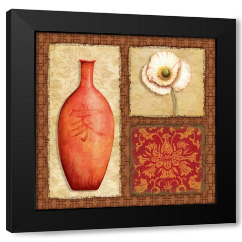 Oriental Collage III Black Modern Wood Framed Art Print by Corbin, Delphine