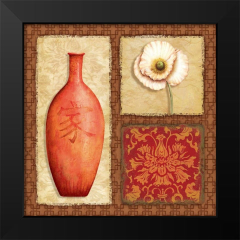 Oriental Collage III Black Modern Wood Framed Art Print by Corbin, Delphine