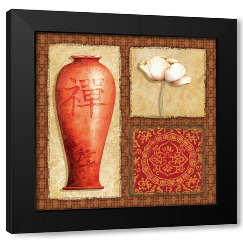 Oriental Collage IV Black Modern Wood Framed Art Print by Corbin, Delphine