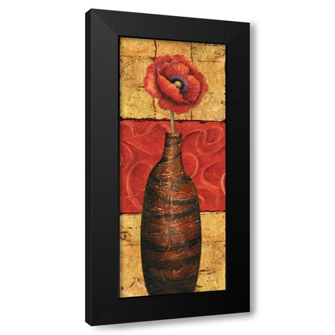 Fleur sur Tuiles I Black Modern Wood Framed Art Print by Corbin, Delphine