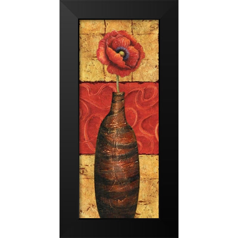 Fleur sur Tuiles I Black Modern Wood Framed Art Print by Corbin, Delphine