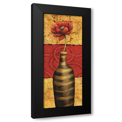 Fleur sur Tuiles II Black Modern Wood Framed Art Print by Corbin, Delphine