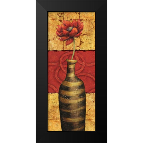 Fleur sur Tuiles II Black Modern Wood Framed Art Print by Corbin, Delphine