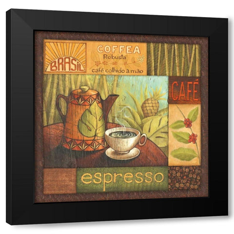 Pause Cafe II Black Modern Wood Framed Art Print with Double Matting by Corbin, Delphine