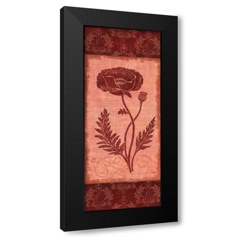 Poppy Silhouette Black Modern Wood Framed Art Print with Double Matting by Corbin, Delphine