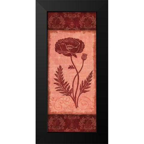 Poppy Silhouette Black Modern Wood Framed Art Print by Corbin, Delphine