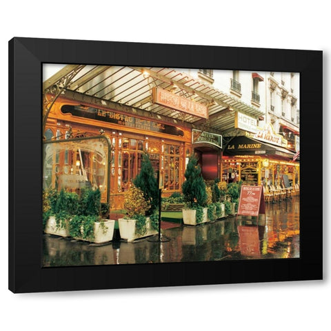 Bistro de la Gare Black Modern Wood Framed Art Print by Cieslikowski, Zeny
