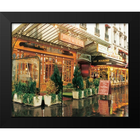 Bistro de la Gare Black Modern Wood Framed Art Print by Cieslikowski, Zeny