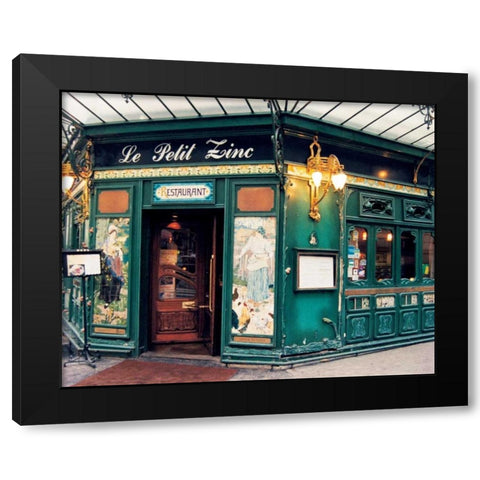 Le Petit Zinc Black Modern Wood Framed Art Print by Cieslikowski, Zeny