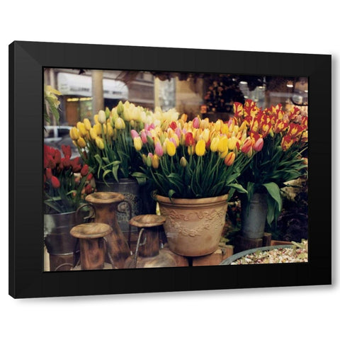 Tulips Paris Black Modern Wood Framed Art Print by Cieslikowski, Zeny