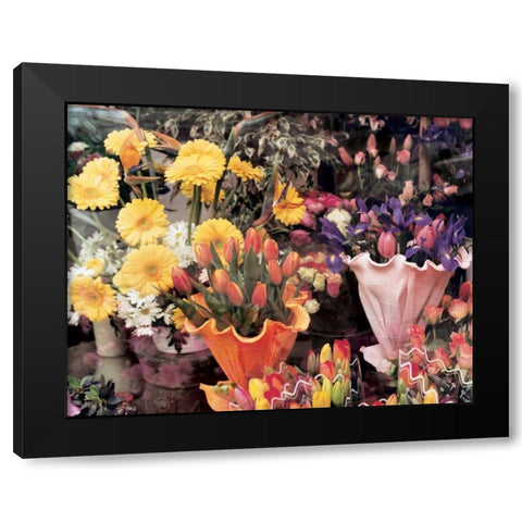 Flowers Florence Black Modern Wood Framed Art Print with Double Matting by Cieslikowski, Zeny