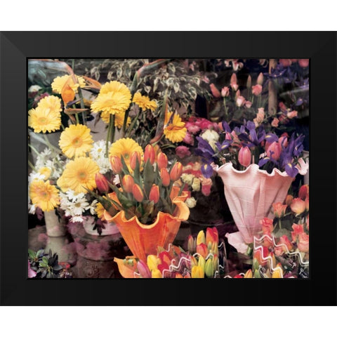 Flowers Florence Black Modern Wood Framed Art Print by Cieslikowski, Zeny