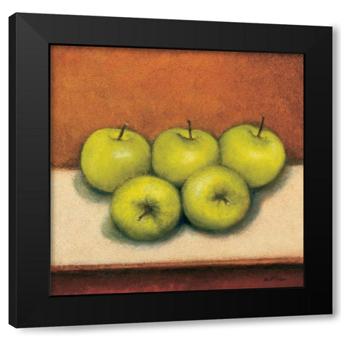 Granny Smith Apples Black Modern Wood Framed Art Print by Creevy, Bill