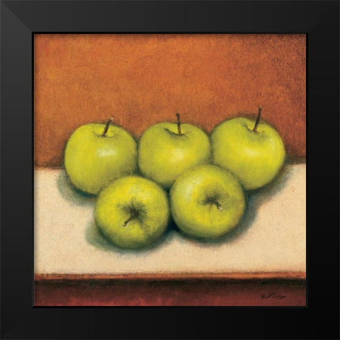 Granny Smith Apples Black Modern Wood Framed Art Print by Creevy, Bill