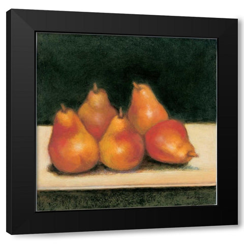 Cosmos Pear Black Modern Wood Framed Art Print with Double Matting by Creevy, Bill