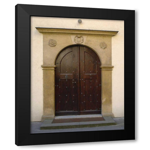 Prague Door II Black Modern Wood Framed Art Print with Double Matting by Christensen, Jim