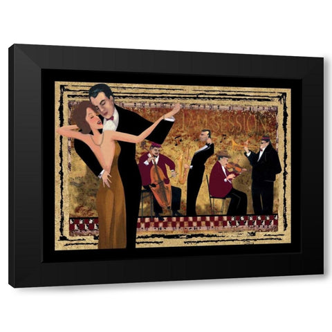Jam Session I Black Modern Wood Framed Art Print with Double Matting by CW Designs Inc.