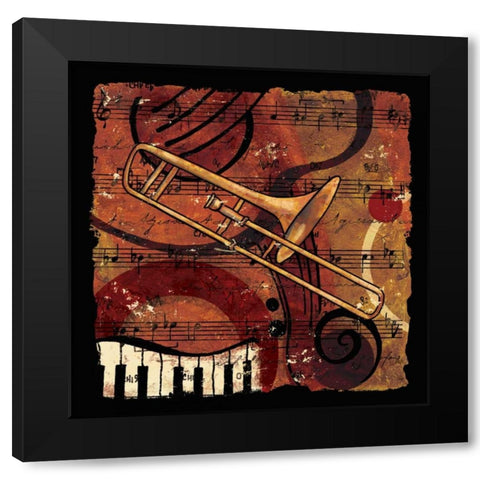 Jazz Music I Black Modern Wood Framed Art Print with Double Matting by CW Designs Inc.