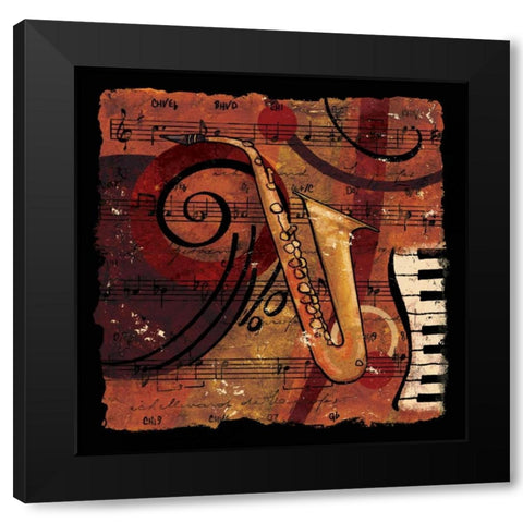 Jazz Music IV Black Modern Wood Framed Art Print with Double Matting by CW Designs Inc.