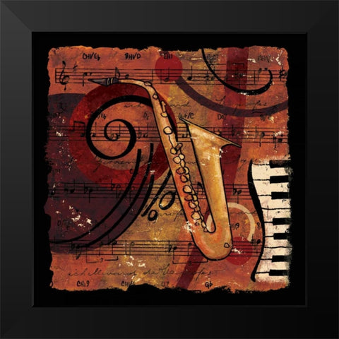 Jazz Music IV Black Modern Wood Framed Art Print by CW Designs Inc.