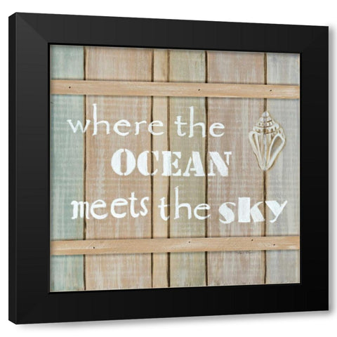 Driftwood Signs I Black Modern Wood Framed Art Print by Davis, Paige