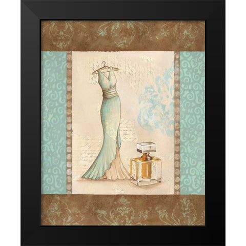 Aqua Fashion I Black Modern Wood Framed Art Print by Devereux, Sophie