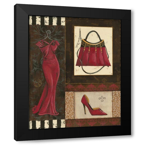 Fashion Collage I Black Modern Wood Framed Art Print by Devereux, Sophie