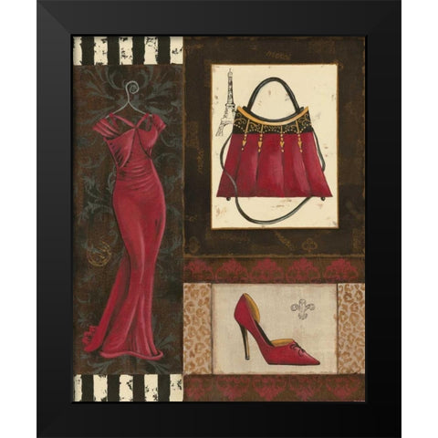 Fashion Collage I Black Modern Wood Framed Art Print by Devereux, Sophie