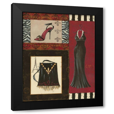 Fashion Collage II Black Modern Wood Framed Art Print by Devereux, Sophie