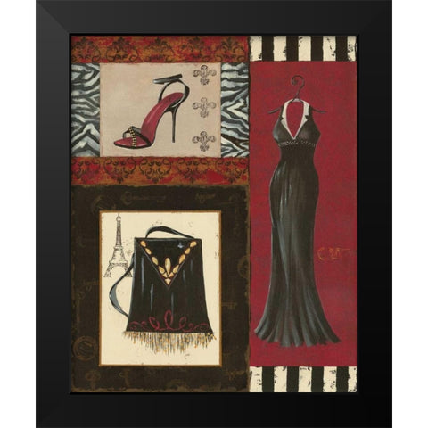 Fashion Collage II Black Modern Wood Framed Art Print by Devereux, Sophie