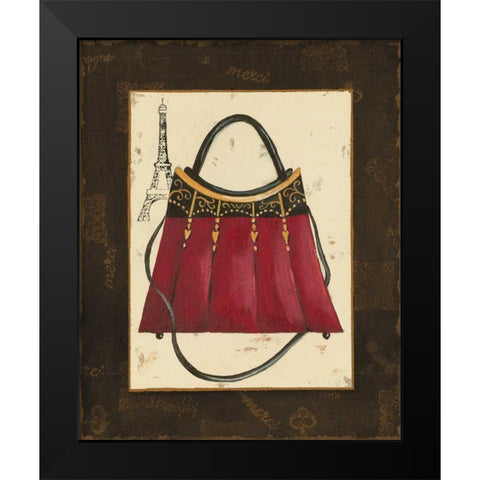 Fashion Purse I Black Modern Wood Framed Art Print by Devereux, Sophie
