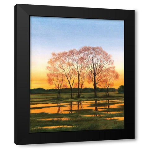 Marsh at Dusk I Black Modern Wood Framed Art Print with Double Matting by Duke, William
