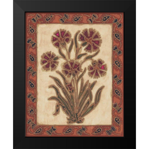 Global Flowers I Black Modern Wood Framed Art Print by David, Elizabeth