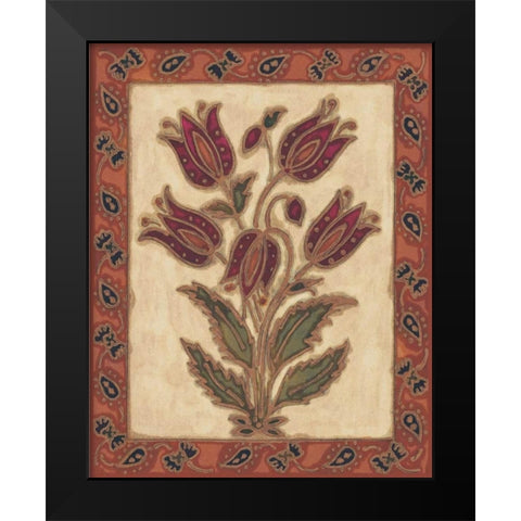 Global Flowers II Black Modern Wood Framed Art Print by David, Elizabeth