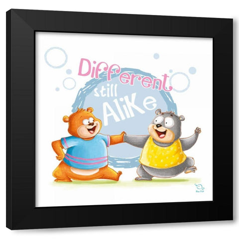 Different Still Alike Black Modern Wood Framed Art Print with Double Matting by Blue Fish