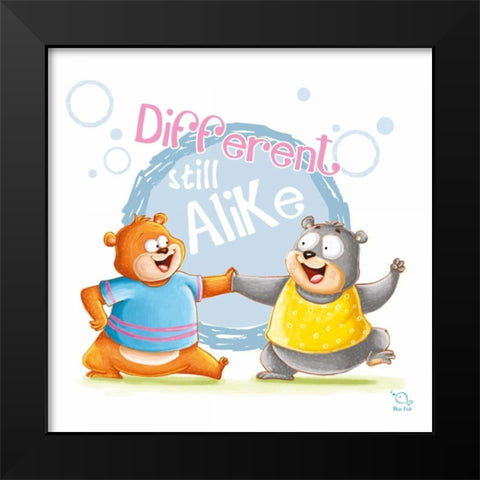 Different Still Alike Black Modern Wood Framed Art Print by Blue Fish