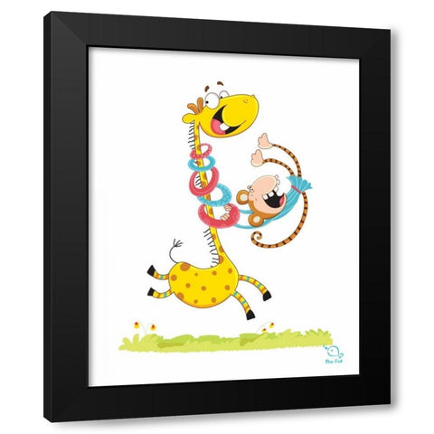 Move it! Move It! Black Modern Wood Framed Art Print by Blue Fish