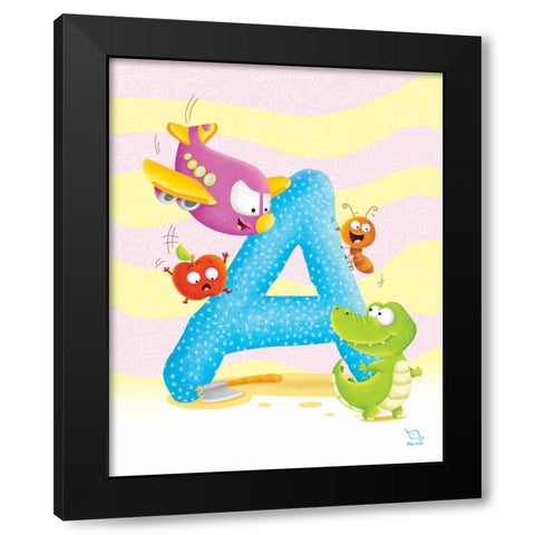 Angel A Black Modern Wood Framed Art Print with Double Matting by Blue Fish