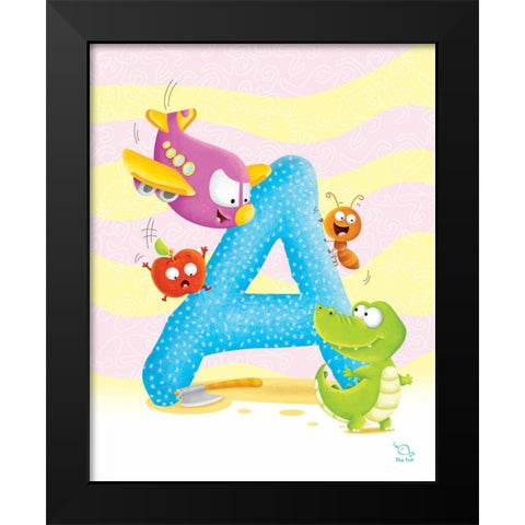 Angel A Black Modern Wood Framed Art Print by Blue Fish
