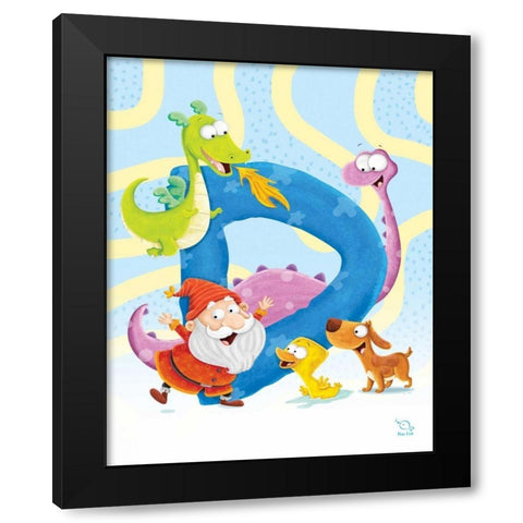Dancing D Black Modern Wood Framed Art Print with Double Matting by Blue Fish