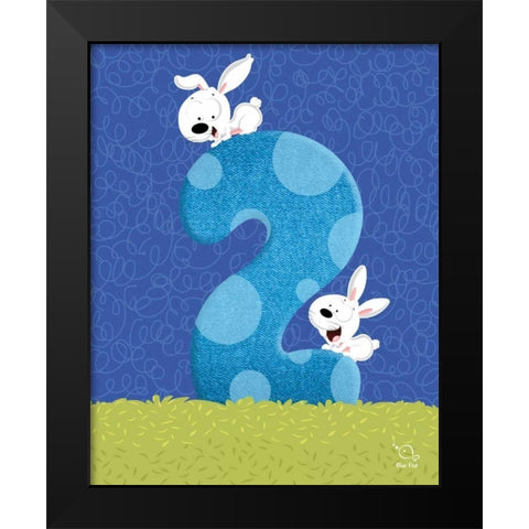 Bunny 2 Black Modern Wood Framed Art Print by Blue Fish
