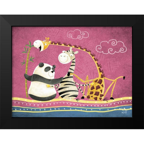 Friends Forever Black Modern Wood Framed Art Print by Blue Fish