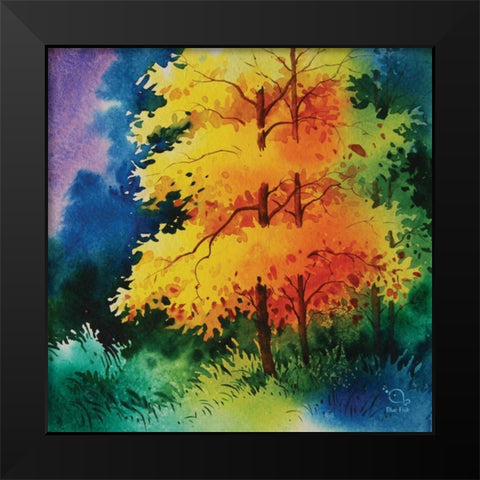 Reflections I Black Modern Wood Framed Art Print by Blue Fish