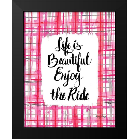 Enjoy the Ride Black Modern Wood Framed Art Print by Frazer, Amy